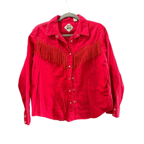 Cumberland Outfitters Fringe Pearl Snap Western Shirt Size Large - Picture 1 of 6